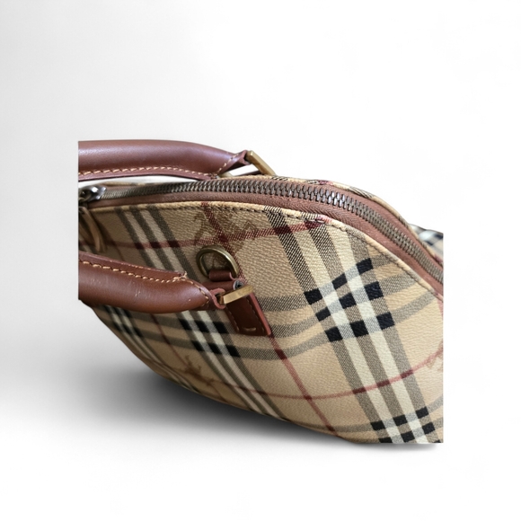 Burberry Beige and Brown Checkered Satchel - Picture 3 of 6